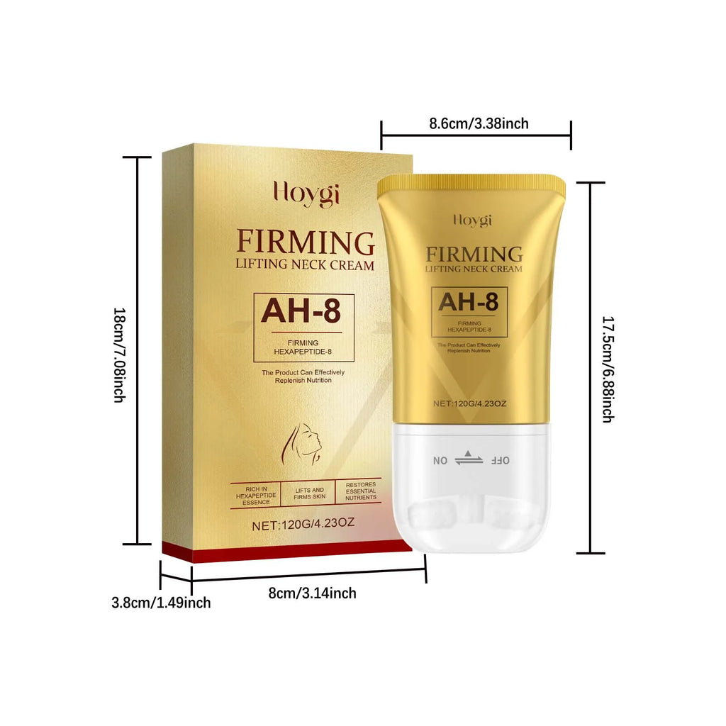AH-8 Neck Firming Roller Cream Moisturizing Lifting Brighten Skin Fades Fine Lines Reduce Double Chin Massage Firm Neck Cream Qme