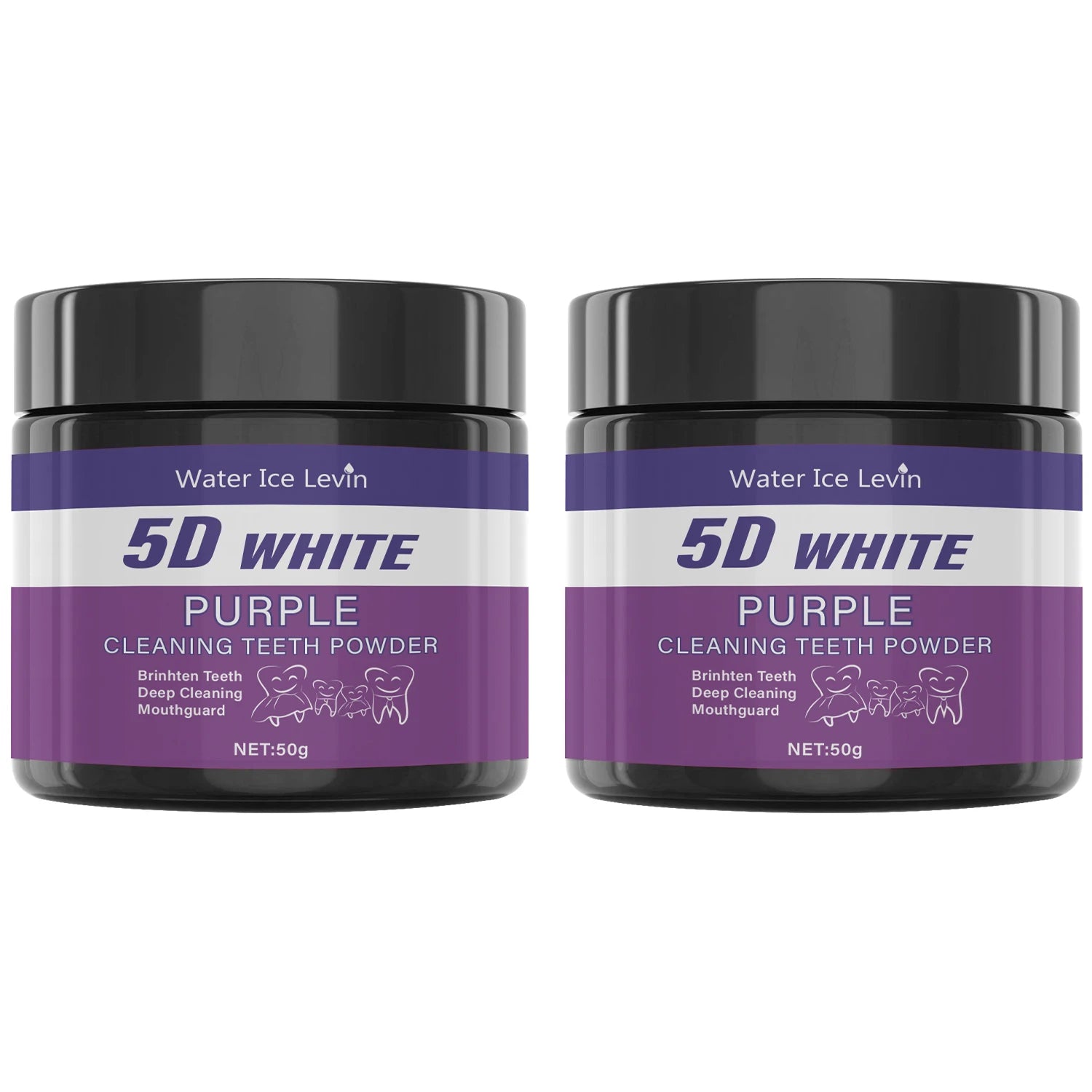 Purple Tooth Cleaning Powder - Sulfate-Free, Deep Cleaning and Polishing, Whitens Teeth in 5 Days, Portable for Daily Use and Travel Qme 2Pcs