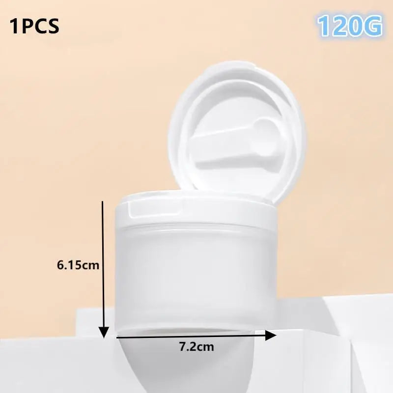 Lotion Cosmetic Cotton Makeup Jar 50 Flip Cover Spoon Tweezers Qme 120G