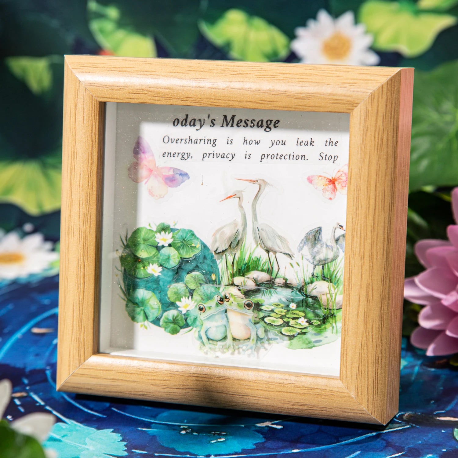 200cm/Roll Summer Lotus Pond PET Tape Cute Literary INS Style Journal Handbook Tapes Creative DIY Scrapbook Collage Stationery Qme