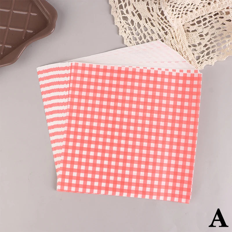 100pcs Food Waxed Paper Oil-Proof Wax Paper Bread Sandwich Burger Fries Macarons Packaging Kitchen Baking Tool Decor Paper Qme A