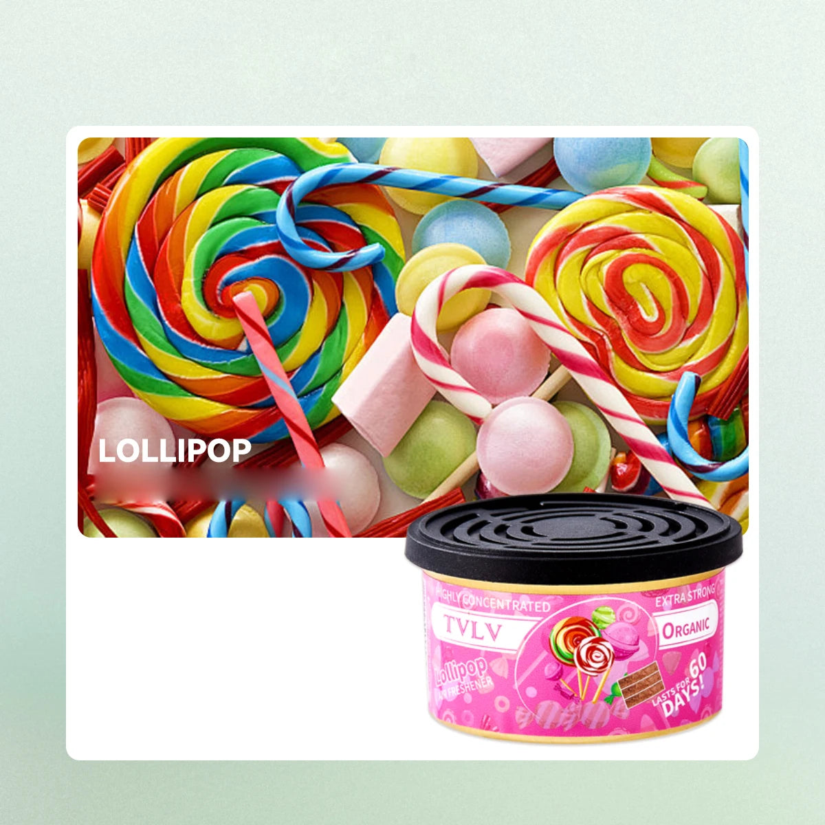Car Solid Air Freshener Fresh Long-lasting Fragrance Odor Creating Qme LOLLIPOP