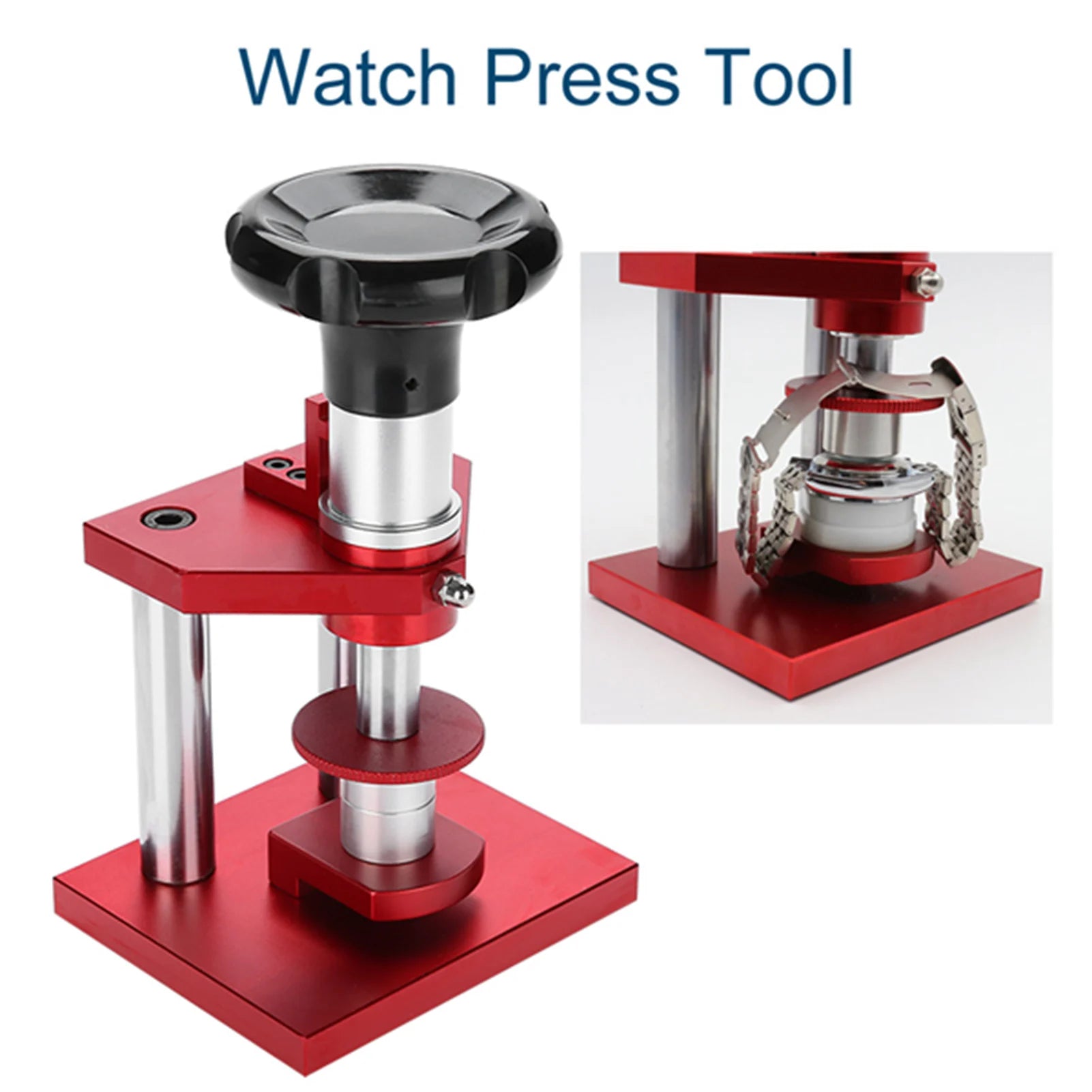 Screw Type Crystal Bezel Watch Back Case Cover Press Tool with 20 Dies Pressing Repair Watch Case Press for Watchmaker Qme