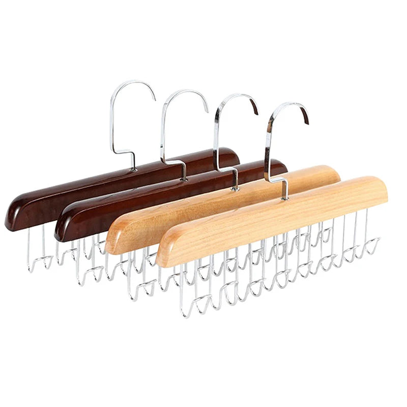 Non Slip Space Saving Wardrobe Clothing Storage Holder Wood Belts Qme