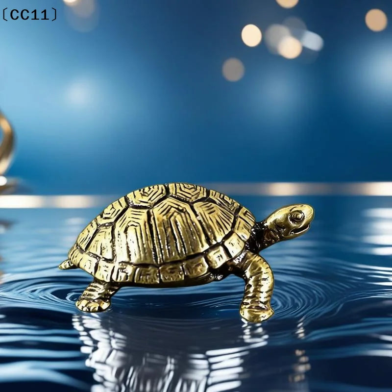 Pure Copper Turtle Statue Vintage Brass Tortoise Figurines Desktop Qme
