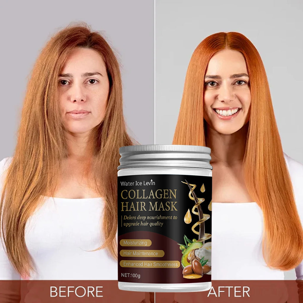 Collagen Hair Mask with Argan & Coconut Oil - Deep Nourishment for Enhanced Smoothness & Moisture. For Men & Women Qme