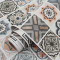 40cm Wall Stickers Big Roll Wallpaper DIY Oil-proof Floor European Style Tiles Bathroom Self-adhesive PVC Home Decoration Decor Qme oushige 40cmX3m