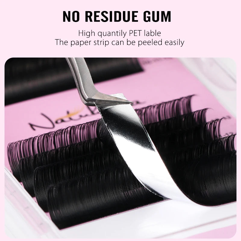 NATUHANA Camellia Lash Extensions Mixed Length Round Lashes Faux Mink Qme