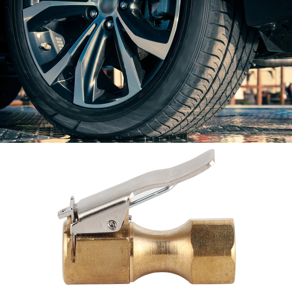 Inflation Tire Chuck Tire Inflator Chuck Connector Fast Clip‑On Air Pump Adapter for Car Motorcycle Inflation Qme