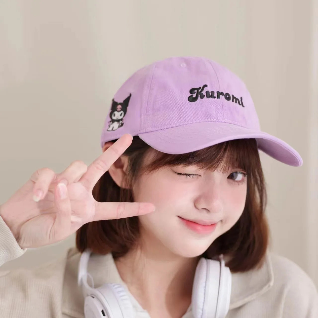 Hello Kitty Kuromi Hats Fisherman's Hats Baseball Caps New Face-Slimming Bucket Hats Leopard-Print Baseball Caps Qme hangna-16