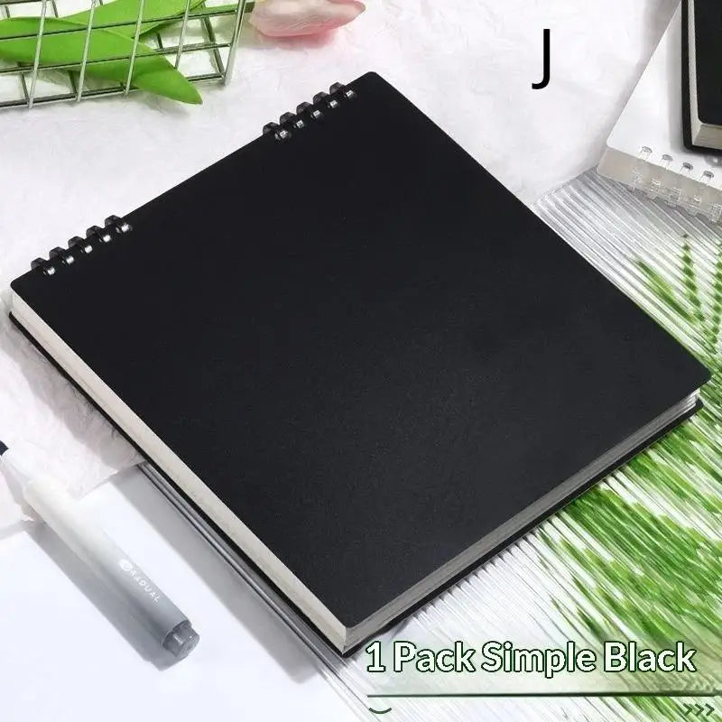 60 Sheets Flip Loose Leaf Notebook Thick No Bleed Grid Pages Binder Qme J