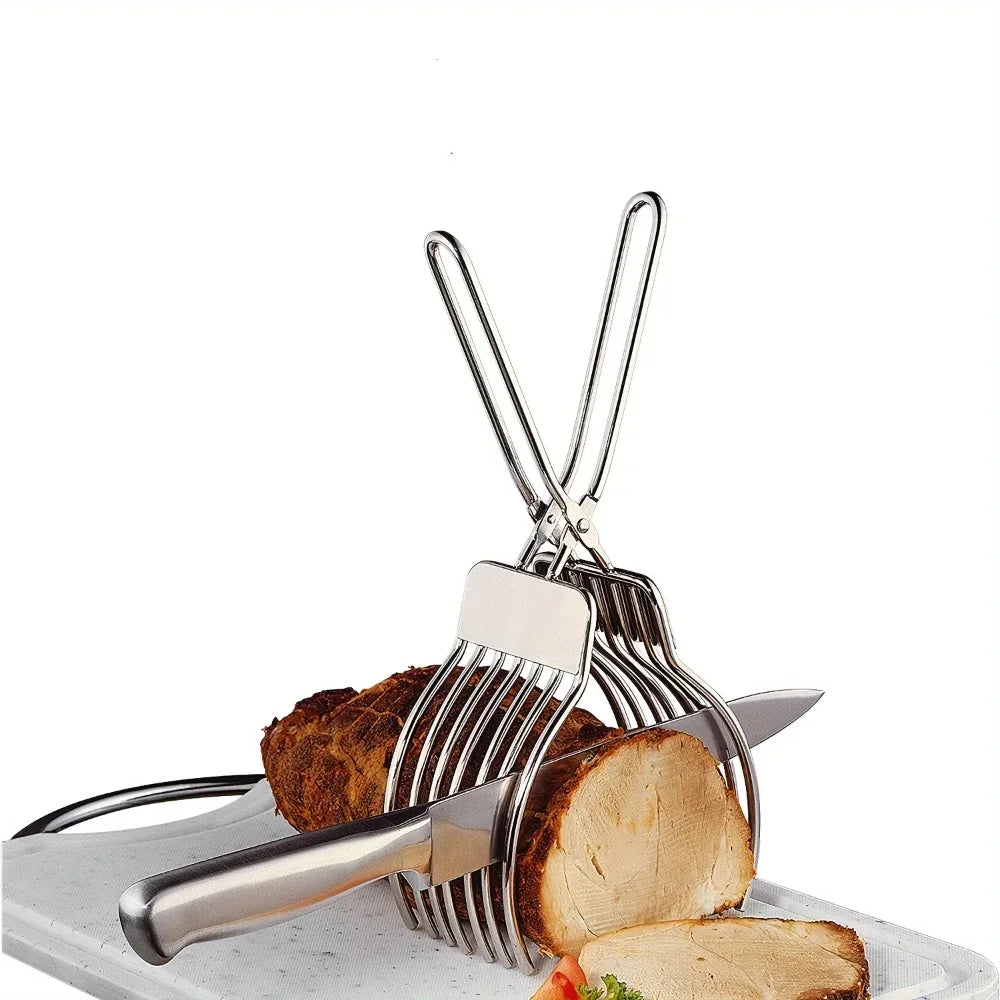 Stainless Steel BBQ Slicer Meat Cutter Multi-function Camping Kitchen Qme