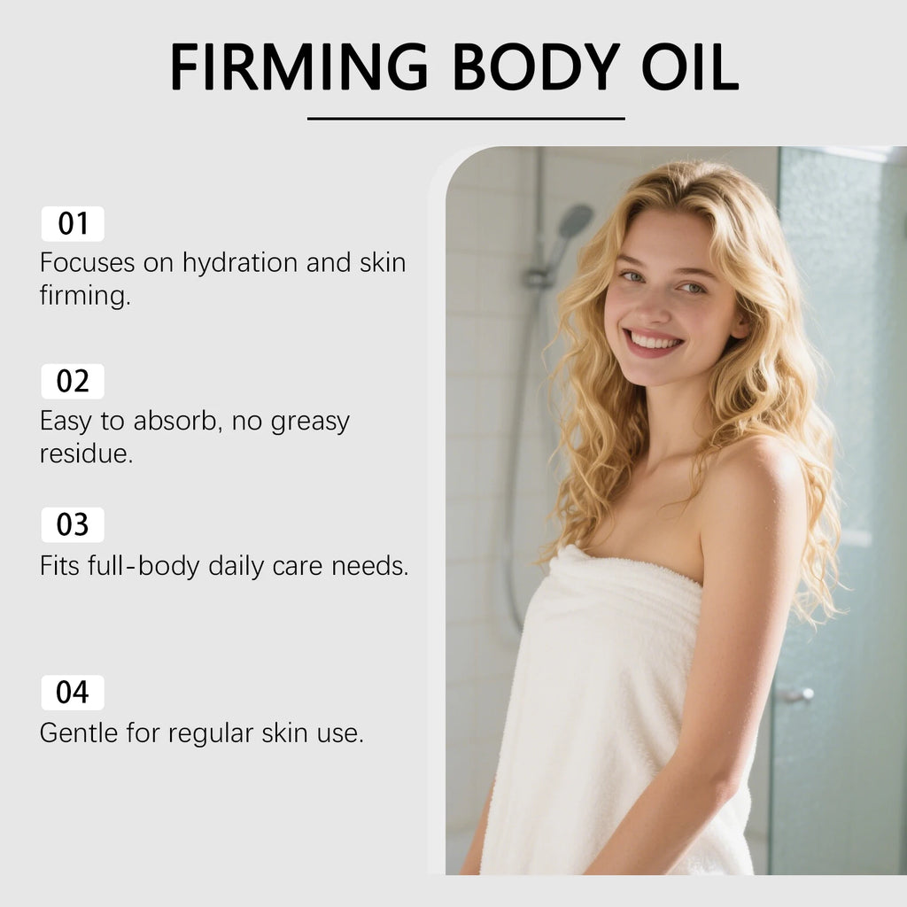 Firming Body Oil Lift Skin Improve Dry Brightening Nourishing Tightening Improve Sagging Smooth Skin Care Massage Essential Oil Qme