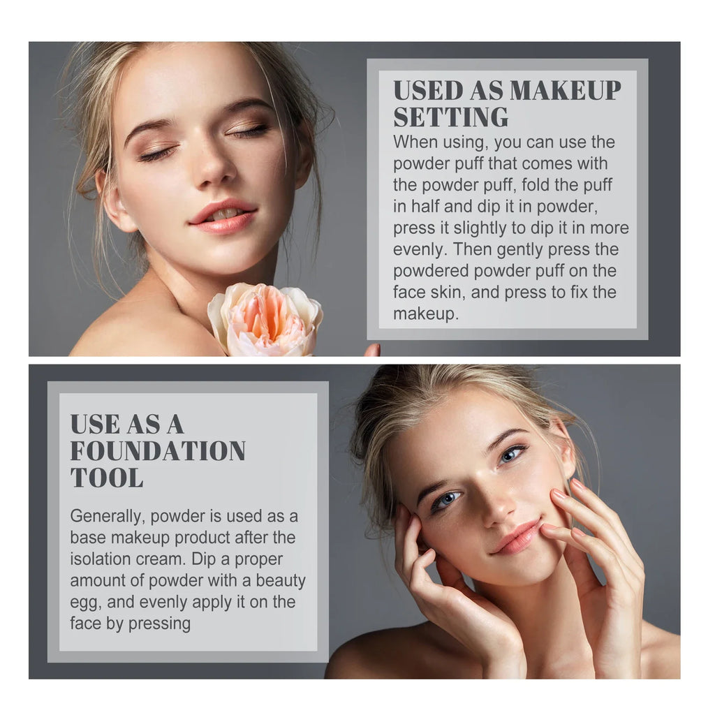 Face Setting Pressed Powder Oil Control Invisible Pores Waterproof Matte Long Lasting Natural Setting Powder Foundations Makeup Qme