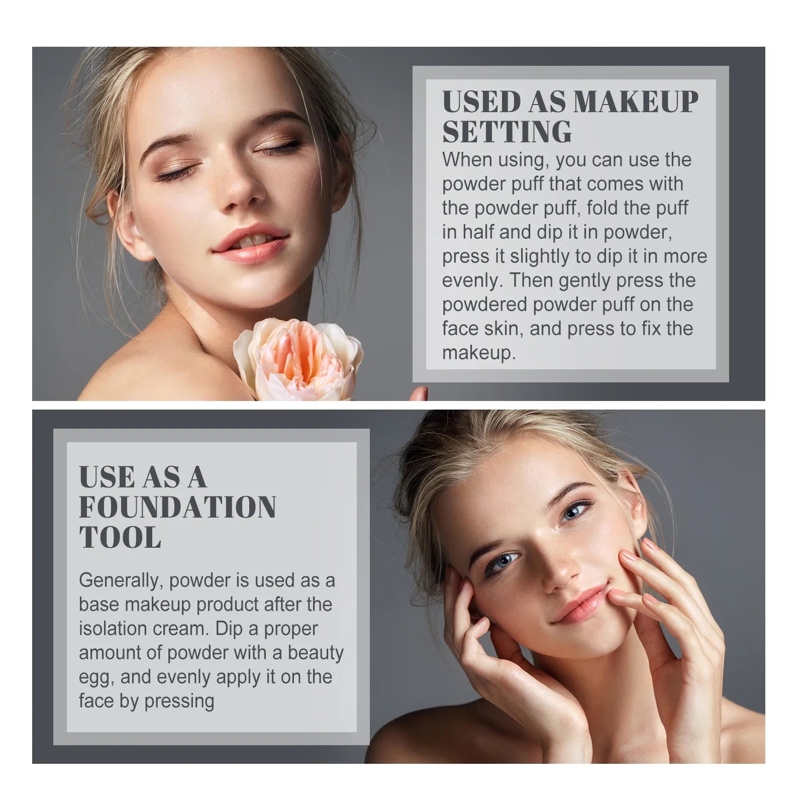 Face Setting Pressed Powder Invisible Pores Oil Control Waterproof Matte Long Lasting Natural Setting Powder Foundations Makeup Qme
