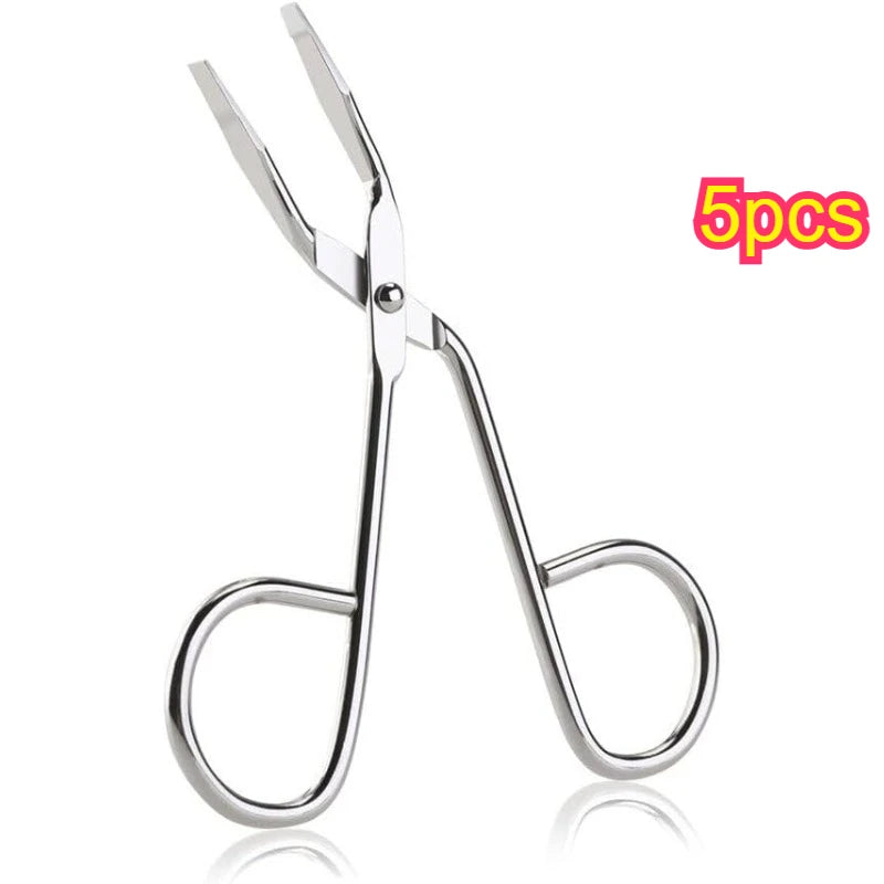 Stainless Steel Eyebrow Scissors,Elbow Pliers Clip Scissors,Flat Tip Tweezers Hair Plucker Hair Removal, Shave and Hair Removal Qme 5pcs