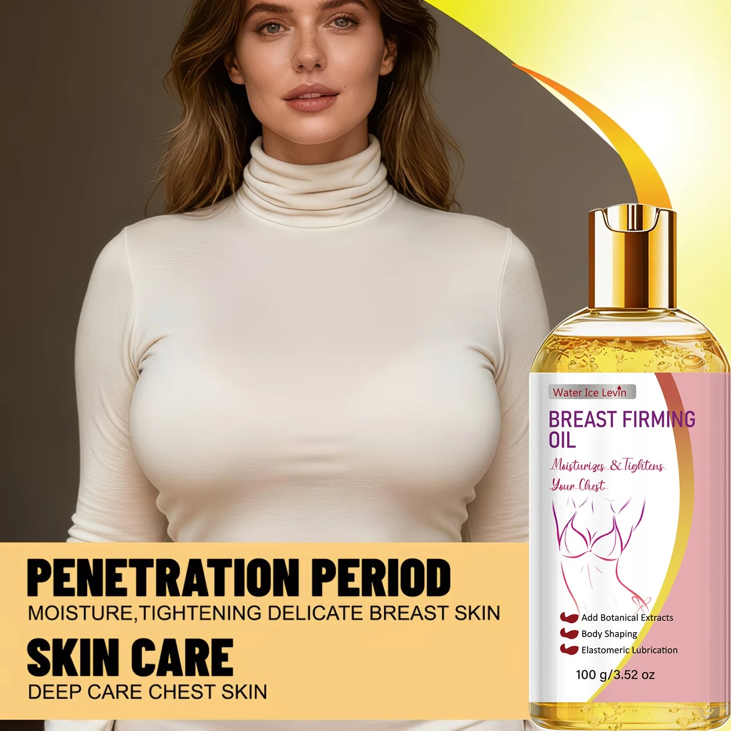 Breast Tightening Oil with Collagen & Hyaluronic Acid, Moisturizing & Firming Skin Qme