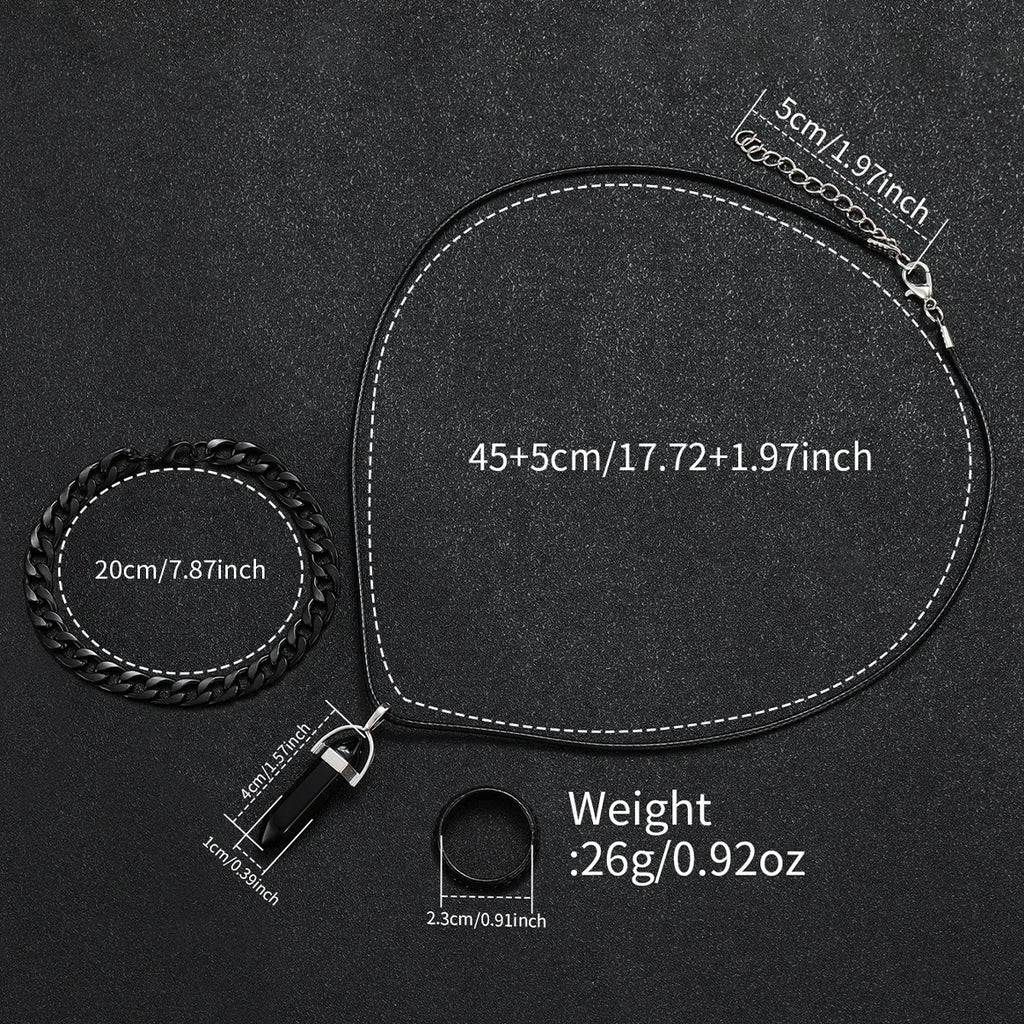 4PCS/Set Fashion Arabic Dial Men Business Watches Simple Leather Strap Quartz Wristwatch Jewelry Set Reloj Hombre (Without Box) Qme
