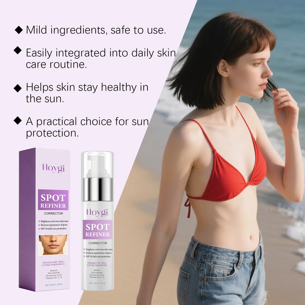 Spot Refiner Cream SPF Sunscreen Dark Spot Corrector Brightening Anti-Aging Face Moisturizer For Outdoor Facial Skin Protection Qme