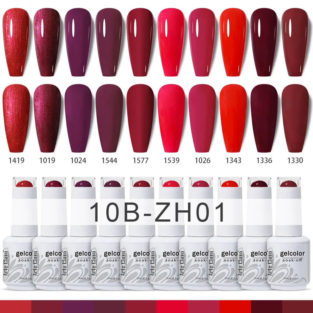 Arte Clavo 4 6 8 Gel Nail Polish Art Soak Off UV Colorful Semi