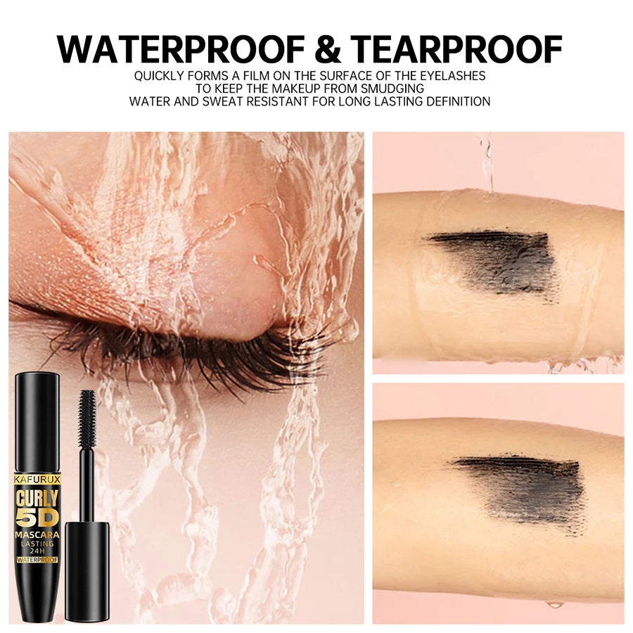 5D Black Waterproof Mascara Lengthens Eyelashes Extension Thick Silk Qme