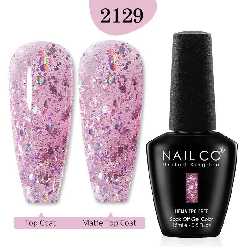 NAILCO Glitter Reflective Series Gel Nail Polish Nails Art Semi