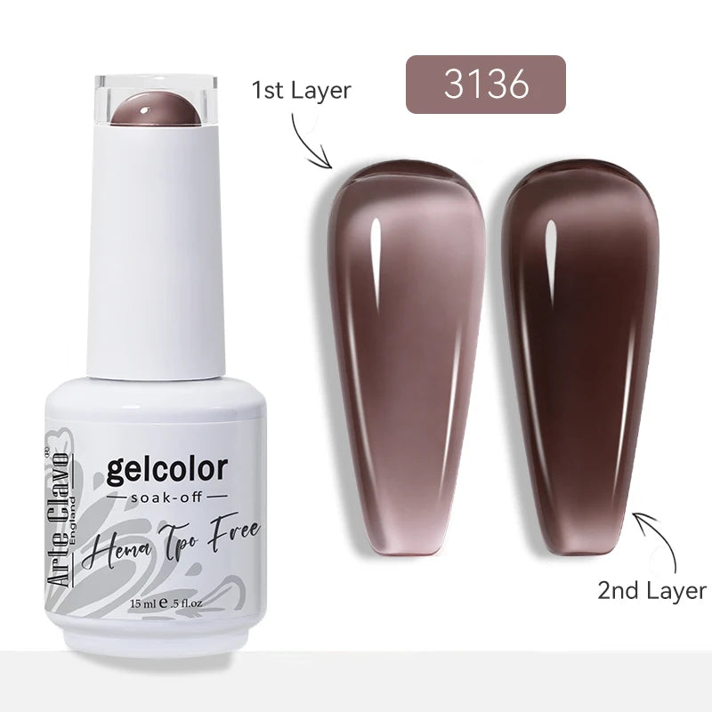 Arte Clavo Jelly Transparent Gel Nail Polish Summer Nude Pink Semi