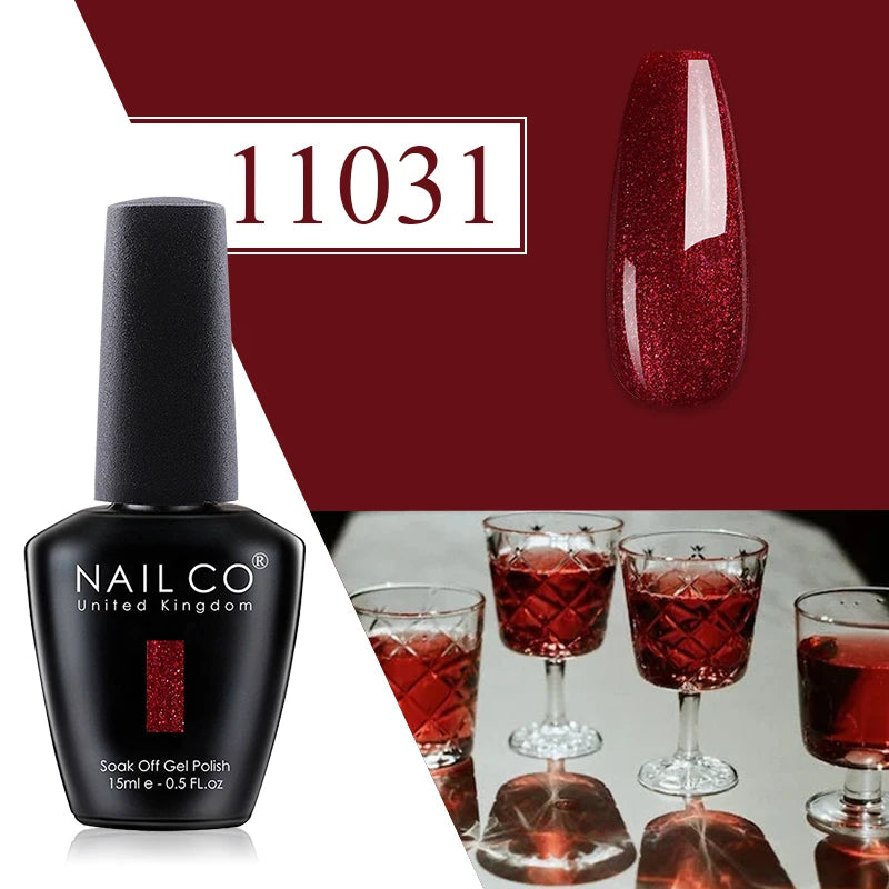 Nailco Jelly Gel Nail Polish Transparent Varnishes 44 Colors Red Pink