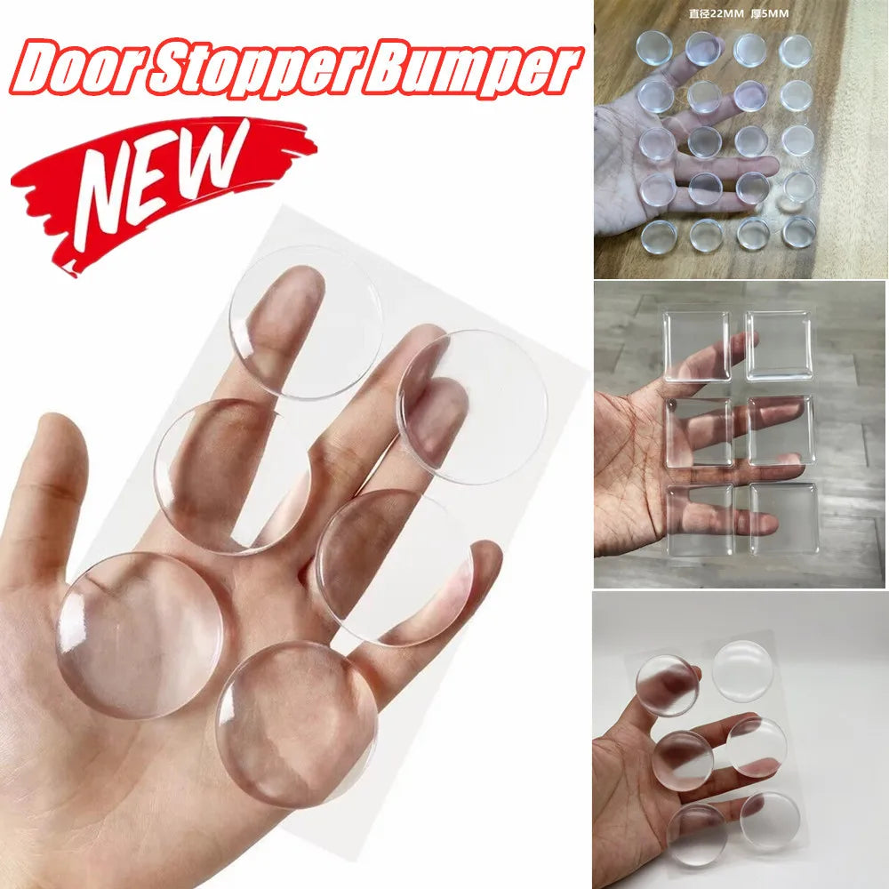 1 Sheet Clear Soft Silicone Door Stopper Bumper Mute Stickers Wall Protection Muffler Pad Door Stopper Furniture Anti-crash Pad Qme