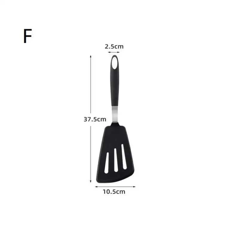 Frying Shovel Leaking Cooking Utensils Stainless Steel Silicone Qme F