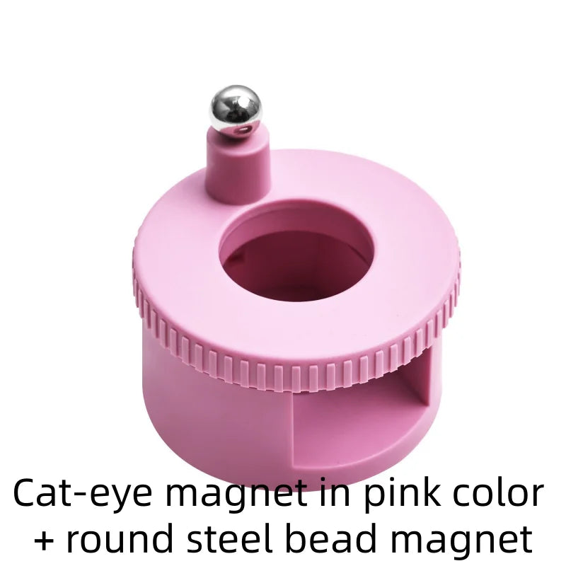 Rotating Automatic Glass Bead Cat's Eye Magnet Beginner Friendly Super Strong Magnet Rotating Cat Eye Nail Magnet Qme 1pcs pink