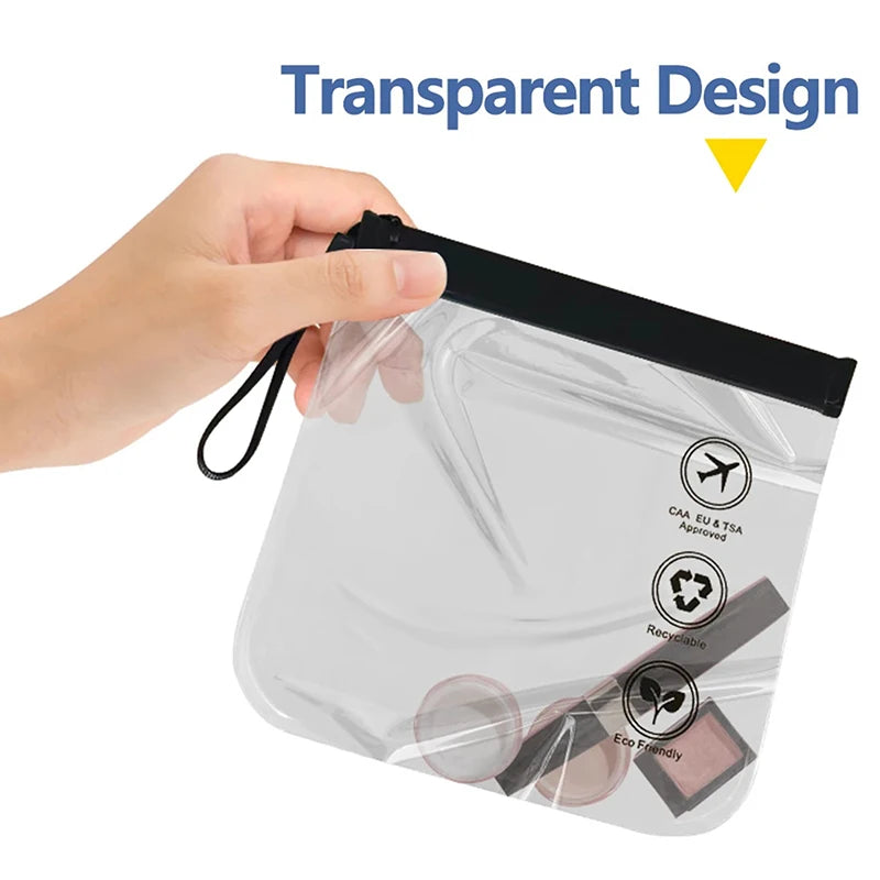 Women Reusable Airport Security Toiletry Bag Luggage Transparent Qme