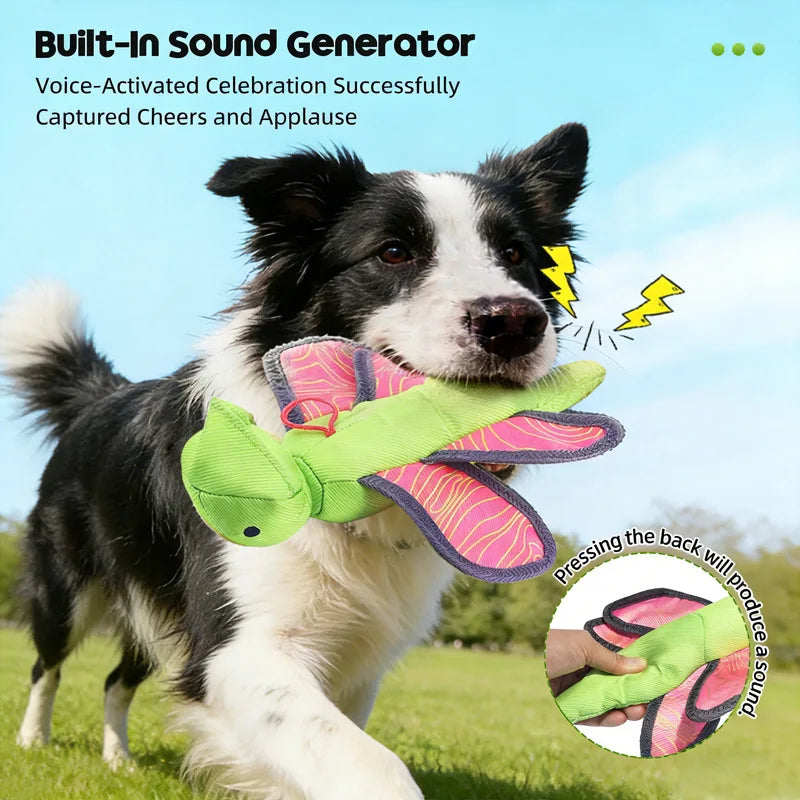Pet Dog Launcher Fly Insect Toy Oxford Cloth Bite-resistant Crinkle Qme