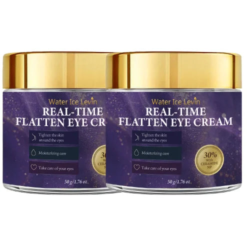 Real-Time Flatten Eye Cream, Firming & Moisturizing with Collagen, Caffeine, Retinol & Hyaluronic Acid Qme YELLOW 50g