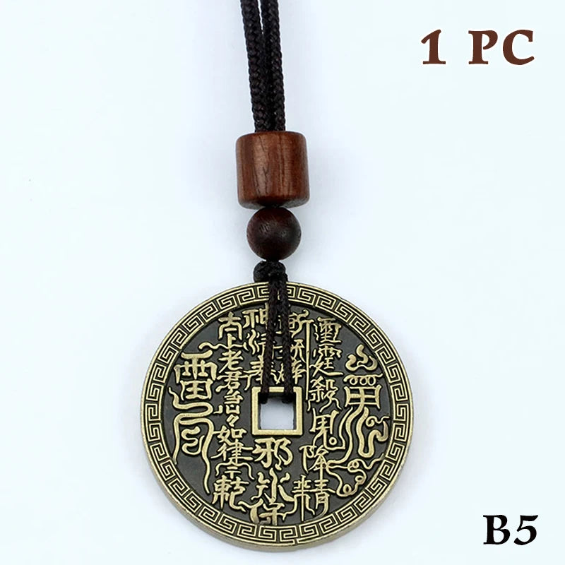 Ancient Chinese Coin Model Mountain Ghost Money Traditional Feng Shui Amulet Of Wealth Leizu Good Luck Coin Hanging Decoration Qme style 4