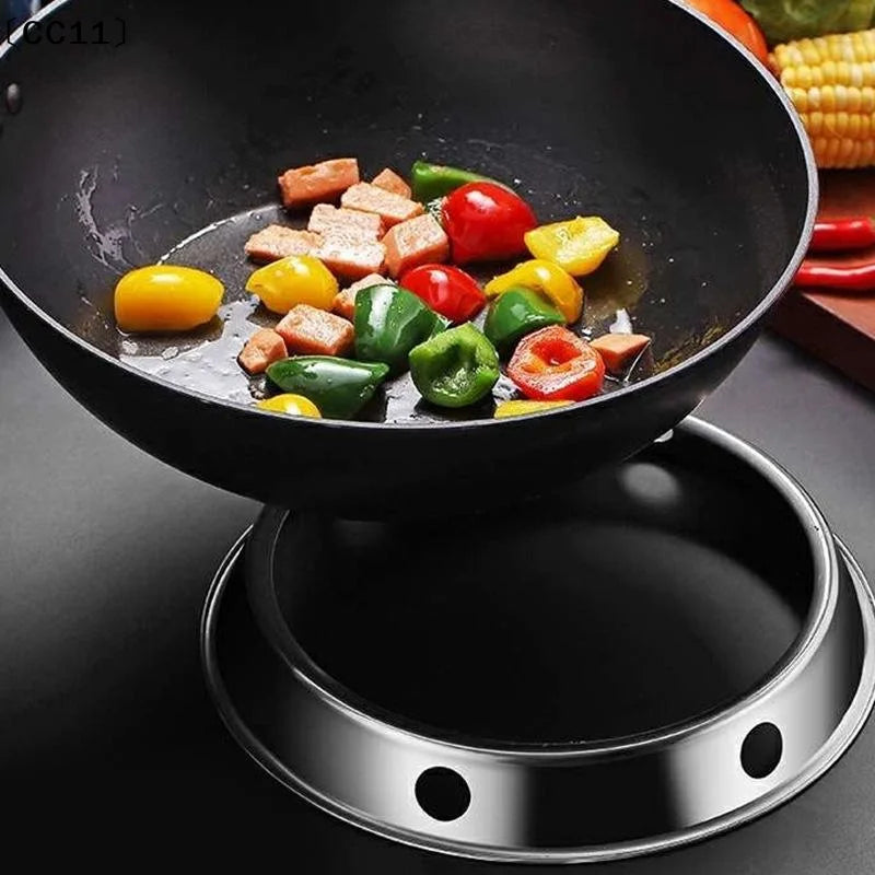 Stainless Steel Wok Ring Pot Holder Gas Stove Rack Heat Insulation Qme