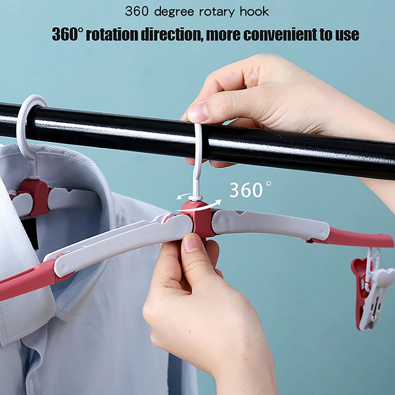 Foldable Baby Clothes Drying Rack Colorful Travel Hangers Portable Qme