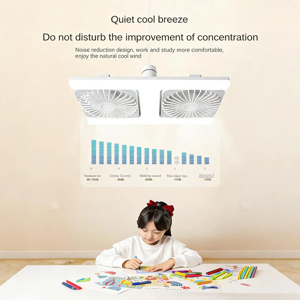 Lightbulb Fan 3-Speed Remote Control Adjustable Angle Powerful Small Qme