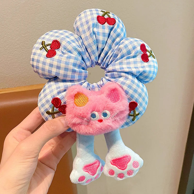 Hello Kitty Kuromi Flower-print Hair Tie Cute Bun Accessory Versatile Qme 14