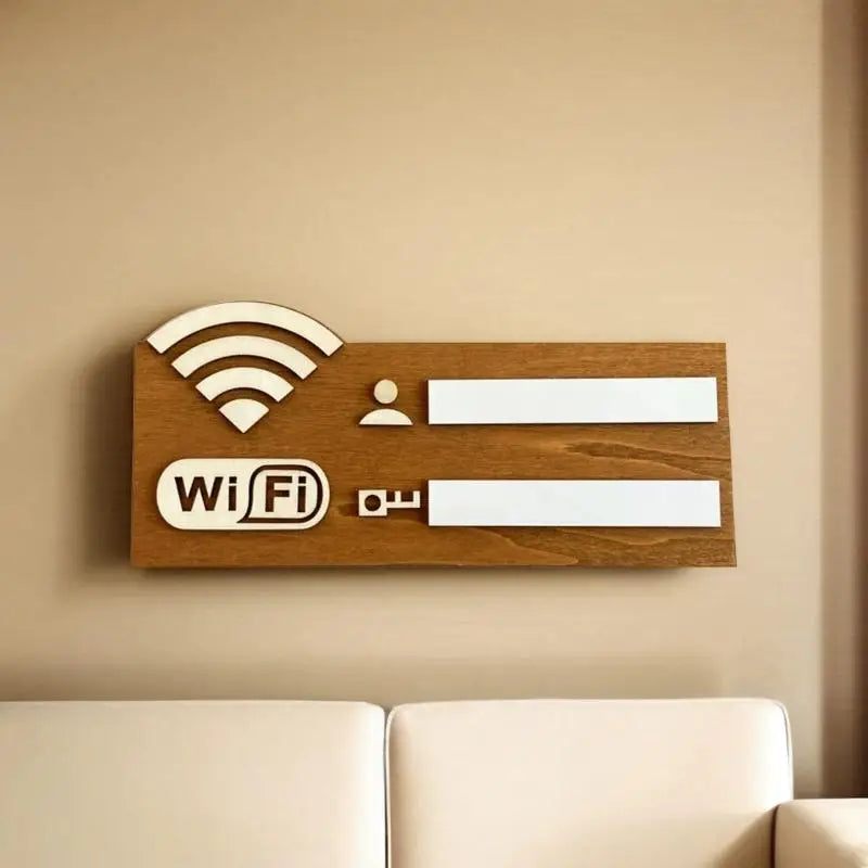Multi-purpose Home Decor Accessory Rustic Wooden Wifi Password Sign Qme