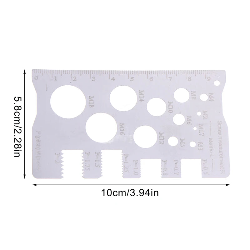Durabler Stainless Steel Ruler Screw Measuring Precise Pitch Qme Onesize