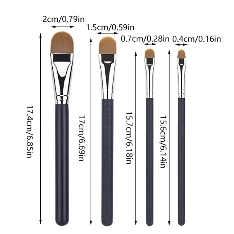 Flat Round Ultra-thin Foundation Concealer Makeup Brush Professional Contour Liquid Cream Concealer Make-up Tool 4 Types Sizes Qme