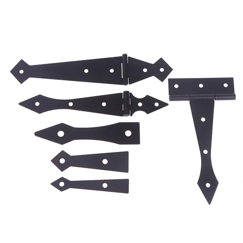 Durable 2PCS Furniture Cupboard Door Hinge Folding Black Iron Hinge For The Cabinet Door Hardware Accessories For Home Use Qme