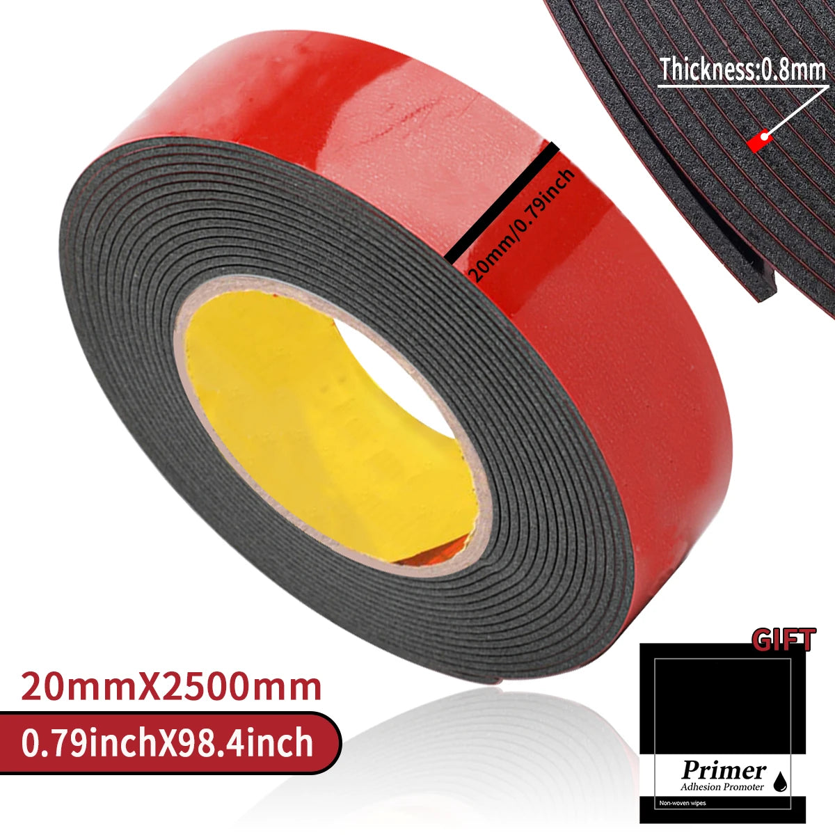 Double Sided Tape Adhesive Car Special Double-sided Tape Indoor Decor Traceless Fixing Sticker Two Face Tape Qme 2cmX2.5m