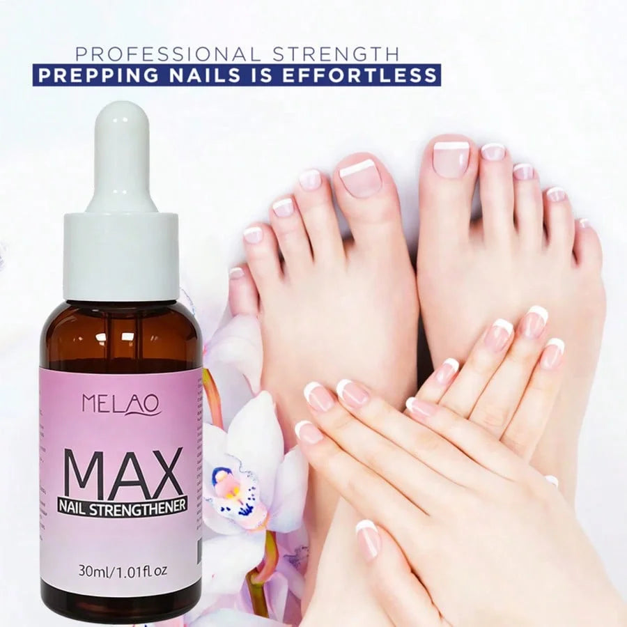 MELAO Max Nail Strengthener Serum, Nail Hardener for Weak Thin Cracked Nails, Repair Split Peeling Nails & Boost Nail Qme
