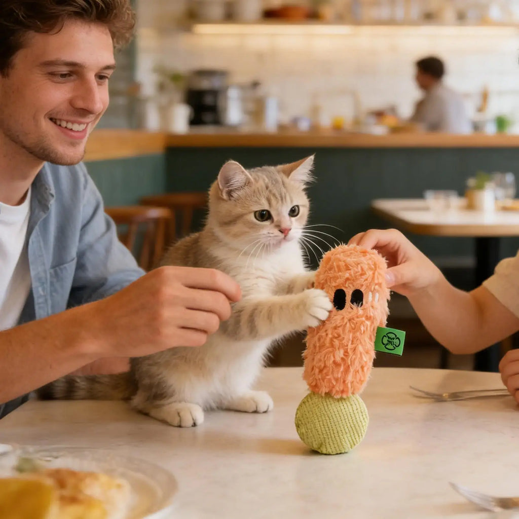 Squeaky Cat Toys Catnip Pet Interactive Puzzles Plush Squeak Toy Qme CN