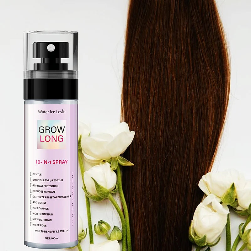 100ml, 10 in 1 Long Hair Care Spray, Innovative Technology for Comprehensive Care, Creating a Natural Lotus-Like Feel, Gentle Spray to Address Various Hair Issues Qme