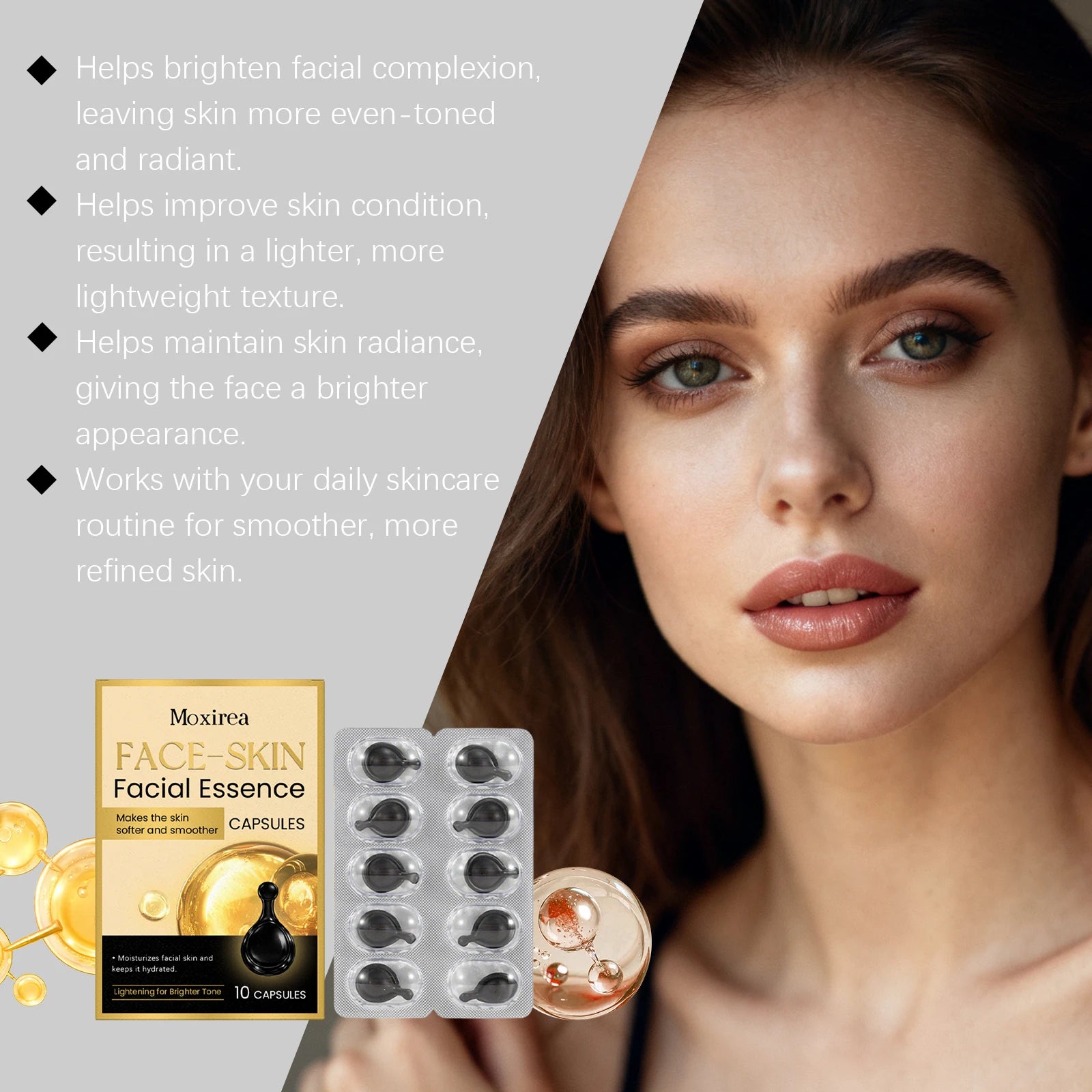 Retinol Capsule Essence Facial Deep Moisturizing Brightening Lift Reduce Pores Smooth Delicate Skin Restore Luster Care Skincare Qme