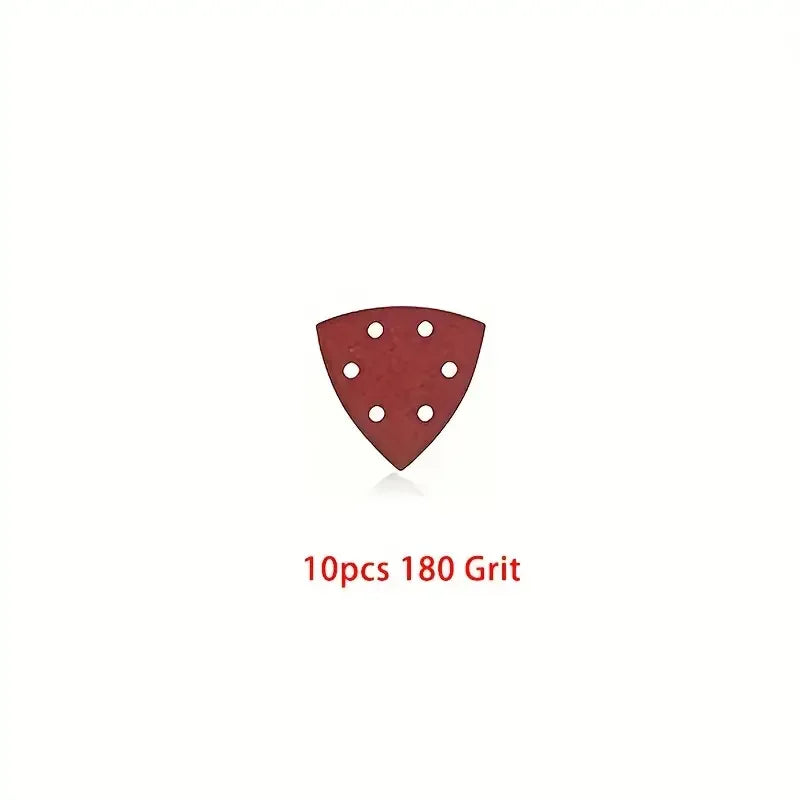 10/60pcs Triangle Sanding Pads 6 Holes Multi-Grit 40-320 Efficient Dust Extraction Design Angle Grinder & Delta Sanders Qme 10Pcs 180Grits