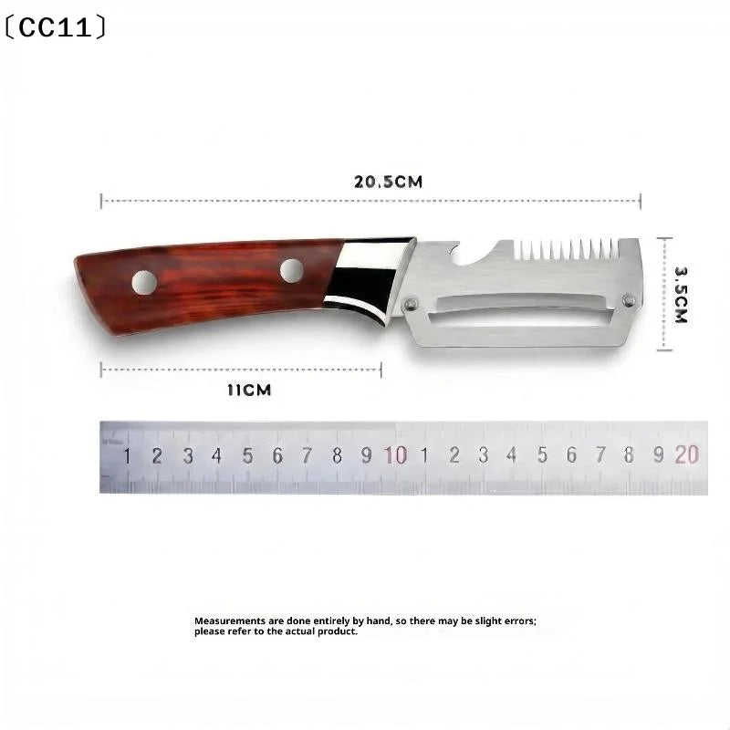 3-in-1 Serrated Peeling Knife Premium Vegetable Peeler Handle Bottle Qme